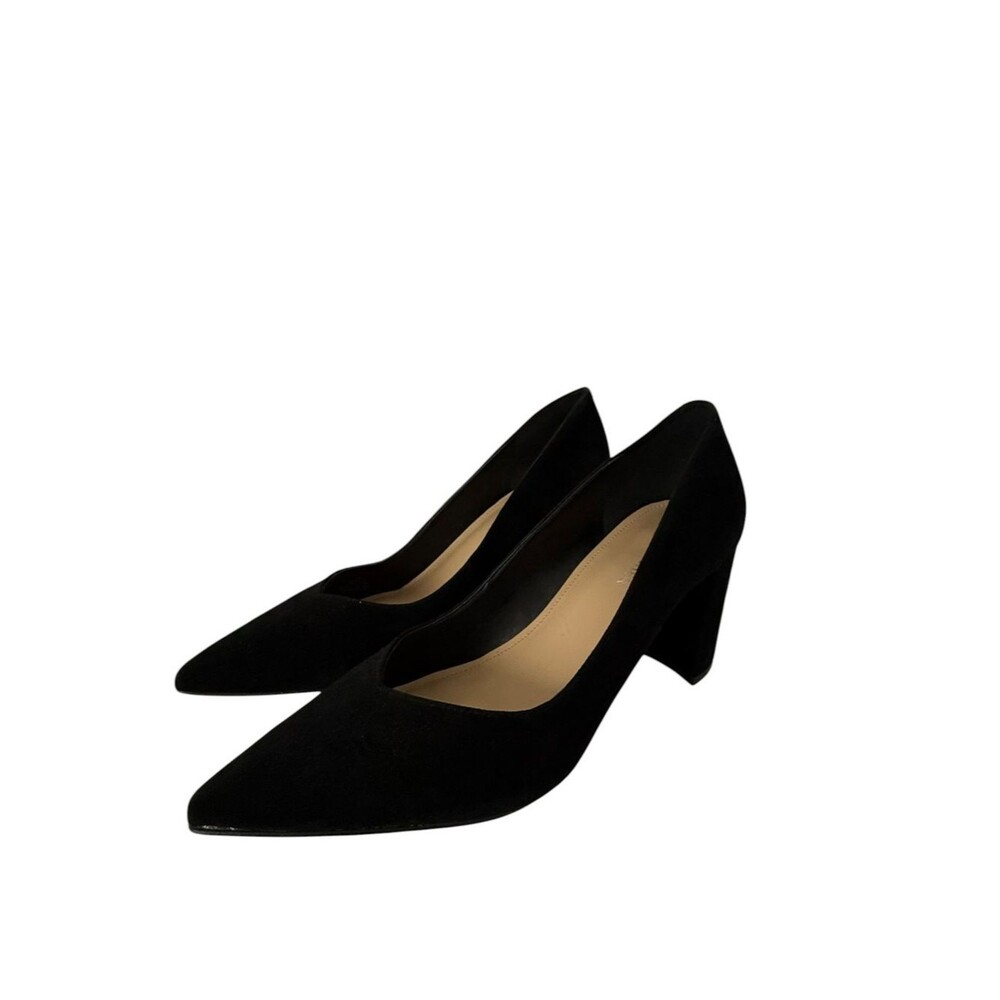 Marc Fisher Black Caitlin Slip On Block Heel Pumps